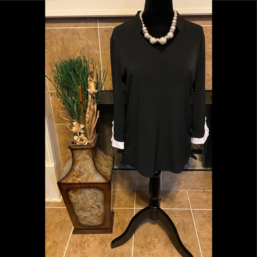 Black and white blouse